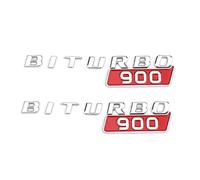 2 emblemas Adhesivos 3D ABS for Coche, compatibles con Biturbo G700, G800 y G900. Logotipo Decorativo Autoadhesivo for Maletero.(Chrome 900)