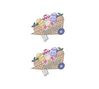 2 emblemas de conejo de Pascua para coche, coloridos huevos y zanahorias, decoración de coche, emblema de vinilo impermeable 3D, apto para camión, coche, motocicleta, casco, portátiles, ventanas