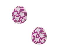 2 emblemas de huevo de Pascua para coche, diseño de corazón colorido, emblema de vinilo 3D, impermeable, apto para camión, coche, motocicleta, casco, portátiles, ventanas, regalos de Pascua (rosa)