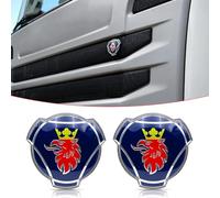 2 emblemas Griffin para parrilla delantera de camión Scania, emblema de repuesto para accesorios exteriores 1401610 (azul (corona dorada))