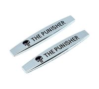 2 emblemas plateados de calavera de The Punisher para coche, adhesivo 3D de metal para guardabarros