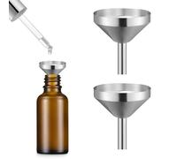 2 embudos pequeños de acero inoxidable pequeños para cocina, minitembudos de metal para cosméticos y líquidos, coches, repostar botellas (L)