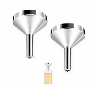 2 embudos pequeños, mini embudos, pequeños embudos de cocina, pequeños embudos de relleno, pequeños embudos plateados, para botellas, cosméticos, cocinas y líquidos, perfume, embudo de mermelada