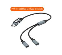 (2 en 1 a 2 tipo c) Elough Tipo C HUB Conector divisor USB OTG Adaptador USB/USB C a divisor tipo C
