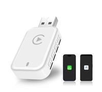 2 en 1 Adaptador Carplay Inalámbrico y Adaptador Android Auto Inalámbrico,convertidor con cable a adaptador inalámbrico Carplay, USB C/A Plug & Play, Mini y estable, Compatible con iOS 10+/Android 11+