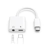 2 en 1 Adaptador USB C a Jack 3.5 mm y USB C PD 60W Carga Rapida para iPhone 17/16/15 Plus/Pro Max, Adaptador Tipo C a Jack para Samsung S26/S25/S24/S23 Ultra, iPad Pro/Air/Mini, Tab S11/S10/A11/A10