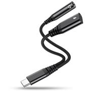 2 en 1 adaptador USB C a jack, adaptador de auriculares de 3,5 mm y carga, USBC a carga rápida de audio auxiliar para iPhone 16 15 Plus Pro Max, iPad Pro Air Mini, Samsung S25 S24 S23 S22 S21 S20
