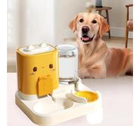 2 en 1 Automatic Cat Food Dispenser - Alimentador con agua de 2,2 L + 1,5 L, Cat Water Dispenser for Kittens, Small Dogs, Continuous Feeding (Pink)