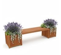2 en 1 banco de jardín con 2 jardineras Banco de madera Jardinera Macetero Macetero