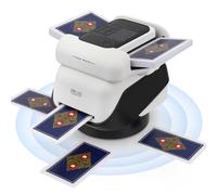2 en 1 Barajador y Repartidor Automático de Cartas,Distribución aleatoria de cartas con rotación de 360°, Dispensador de tarjetas electrónicas, Recargable y Silencioso para Poker, UNO, Phase 10
