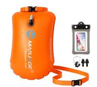 2 en 1 Bolla Natación y Mochila Estanca, 20L Boya Natacion Aguas Abiertas, Boya Hinchable con Funda Impermeable para Móvil, Pinzas para Nariz y Tapones para Oídos, para Kayak, Triatlón, Surf y Snorkel