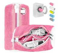 2 en 1 Bolsa Lavadora Zapatillas, Bolsa para Lavar Zapatillas en Lavadora con Doble Cremallera, Limpieza 360°, Reutilizable, Bolsas Lavadora con Cremalleras Ocultas