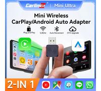 2 en 1 CarlinKit 5,0 Ultra inalámbrico CarPlay Android Auto adaptador 2026 nuevo 5G Wifi caja inalámbrica para coche con CarPlay con cable IOS26 Mini Ultra