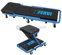 2 EN 1 CARRITO Y TABURETE MECANICO CON RUEDAS PARA TALLER FERVI 0645/SS