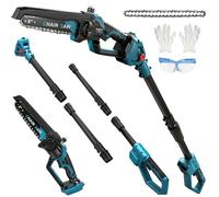 2 en 1 con batería de podadora y mini motosierra para Makita 18 V batería (sin batería), sierra de podar telescópica sin escobillas de 8 pulgadas, altura de trabajo de hasta 4,5 m, longitud de barra