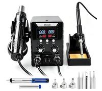 2 en 1 Conjunto de Estación de Soldadura 760W, Pantalla Digital 180-500°C Soldador +Pistola de Aire Caliente 8586D, Herramienta de Desoldadura Y Reparación, para Componentes Electrónicos