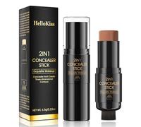 2 en 1 Contour+Highlighter Stick - bronceador para el contorno facial, 24h resistente al agua y difuminable, vegano, no comedogénico, mate, tonos de piel universales (Moca, Talla única)