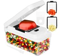 2 en 1 Cortador de Verdura, Picador de Verduras con 2 Cuchillas Intercambiables, Mandolina de Cocina Profesional, Cortador verduras para Cebollas, Patatas y Zanahorias