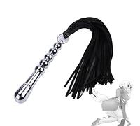 2 en 1 cuero de imitación Whïp mango de metal AnàlPlṳg Ṛiḍing Flögger para la mascota de la formación de la hembra de la lealtad