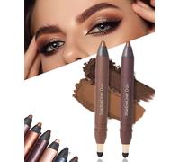 2 en 1 Delineador y Sombra de Ojos, Resistente al Agua, a Prueba de Manchas con Pincel Difuminador, para un Maquillaje de Ojos Ahumado o Natural sin Esfuerzo (Tentador+Sensual)