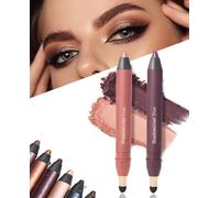 2 en 1 Delineador y Sombra de Ojos, Resistente al Agua, a Prueba de Manchas con Pincel Difuminador, para un Maquillaje de Ojos Ahumado o Natural sin Esfuerzo (Ardiente+Hipnótico)