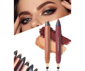 2 en 1 Delineador y Sombra de Ojos, Resistente al Agua, a Prueba de Manchas con Pincel Difuminador, para un Maquillaje de Ojos Ahumado o Natural sin Esfuerzo (Calor+Chisporroteo)