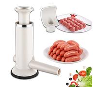 2 en 1 Embutidora de Chorizos, Embutidora Manual con 1 Tubos de Llenado y Embudo de Albondigas, Embutidora Manual Máquina de Salchichas para el Restaurante, Hogar, Camping