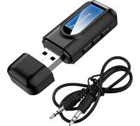 2 en 1 Emisor Receptor Adaptador Bluetooth con Jack de 3,5 mm Cable, Receptor y Transmisor USB Bluetooth 5.0, Transmisor Inalámbrico Portátil para TV PC Auriculares Altavoz Coche Amplificador