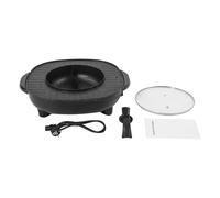 2 en 1 Hot Pot eléctrico y parrilla antiadherente revestimiento multifunción parrilla sartén dividida para 5 - 6 personas interior coreano barbacoa tailandesa barbacoa fondue raclette