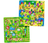 2 en 1 laberinto magnético con números de coche, tablero magnético de | Tabla de rompecabezas del alfabeto para aprender preescolar, juguete Montessori, regalo de cumpleaños para niños y niñas de 3
