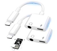 2 En 1 Lightning a Jack De 3,5 Mm para Auriculares, Lightning To Jack 3.5, Adaptador Jack a Lightning, Adaptador Lightning Auxiliar, para Auriculares Teléfono Móvil Apple 14 13,Compatible Todos iOS.