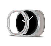 2 en 1 Metál Funda Compatible con Samsung Galaxy Watch 8 40mm PC Dura Anti-Raspado Metál Marco Cobertura Carcasa ultra fino para Galaxy Watch 8 40mm（Sin Protector de Pantalla）
