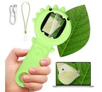 2 en 1 Microscopio & Camara Fotos Infantil, 500x Digital Microscopio Portatil con Enfoque Automático, 2 Megapíxeles Dual Cámara de Fotos, Dinosaurios Juguetes Regalo para Niñas Niños de 3 a 12 Años