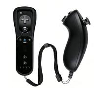 2 en 1 Motion Plus Mando y Nunchunk para Nintendo Wii/Wii u + Funda de Silicona - Blanco (A)