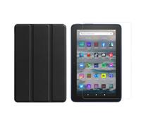 2 en 1 Set para Amazon Kindle Fire 7 12. Gen. 2022 7-pulgadas Funda + Cristal