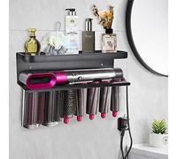2 en 1 Soporte para Dyson Airwrap,soporte de pared Sin Taladrar | Soporte secador Pelo y Plancha,Soporte Plancha Pelo,Soporte secador Estético y Organizador para Baño,hoteles,Barbershop