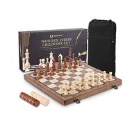 2 en 1 Tablero Ajedrez Magnético,Juego de Ajedrez de Rompecabezas 39 X 39CM con Tablero Plegable y Fácil de Llevar y almacenar,Juego Ajedrez para Adultos, Juegos al Aire Libre o Regalos