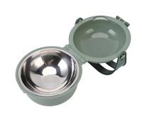 2 en 1 Tazones de Comida para Perros de Viaje, Alimentador de Agua de Mascotas de Doble Tazón Plegable para Perros con Manija para Caminata de Cachorros Al Aire Libre (Green)