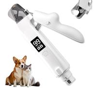 2 en 1 tijeras de uñas y cortaúñas para mascotas, cortaúñas para mascotas con luz LED, amoladora inteligente de garras para perros, recortadora de patas para perros, gatos y otras mascotas (blanco
