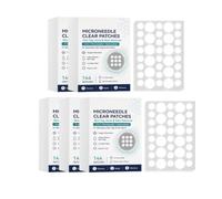 2 en 1 transparente Microneedle Hydrocolloid Parches, 144 Assorted Sizes | Targeted Treatment for Blemishes, Blackheads & Minor Skin Marks, Suitable for Face and Body