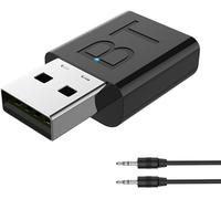 2 en 1 USB Bluetooth 5.0 + EDR Transmisor Receptor AUX Adaptador Portátil Inalámbrico Música TV PC Transmisor de Audio 3.5mm