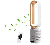 2 en 1 Ventiladores eléctricos purificador de Aire Ventilador Torre sin aspas Hojas para Uso la Oficina casa pie oscilante 90° Control Remoto 8 velocidades Temporizador 120 Minuto