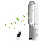 2 en 1 Ventiladores eléctricos purificador de Aire Ventilador Torre sin aspas Hojas para Uso la Oficina casa pie oscilante 90° Control Remoto 8 velocidades Temporizador 120 Minuto