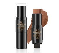 2 En1 Palo de Contorno con Brocha,Crema Bronceadora Stick,Contorno Stick Maquillaje,Iluminadores de Maquillaje,Lápiz Iluminador Facial,Maquillaje Facial (05-Marrón Cálido)