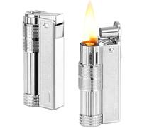 2 encendedores de gasolina vintage, encendedores creativos de parafina, encendedores de excavación, encendedor de mesa para velas, cocina, camping, chimenea, regalos para hombres (combustible no