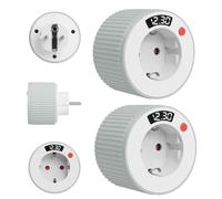 2 enchufes con temporizador de cuenta atrás, 230 V, 3680 W, con indicador LED, interruptor de 1 minuto a 24 horas, apagado automático, enchufe de conmutación para electrodomésticos