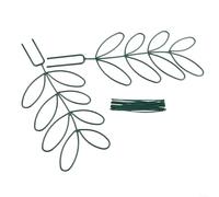 2 enrejados de metal para trepar plantas con diseño de hojas y 20 correas para plantas, soporta plantas de jardín interior como Pothos, Hoya y Monstera (verde)