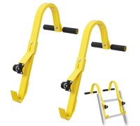 2 escaleras de techo, soporte para escalera, ganchos para techo, con rueda, estabilizador de escalera, acero, adaptador universal para escalera de aleación de aluminio, extensión de techo, capacidad