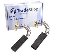 2 escobillas de carbón para motor de 5 x 12,5 x 36 mm para Siemens Siwamat 8090 8100 8120 9100 9103 9120 9123 Siwamat XL 526 528 532 534 540 544 548