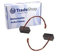 2 escobillas de carbón para motor Trade-Shop de 4 x 6 x 10 mm, longitud del cable de 40 mm, para muchos motores de automóviles, herramientas eléctricas, 12 - 24 V